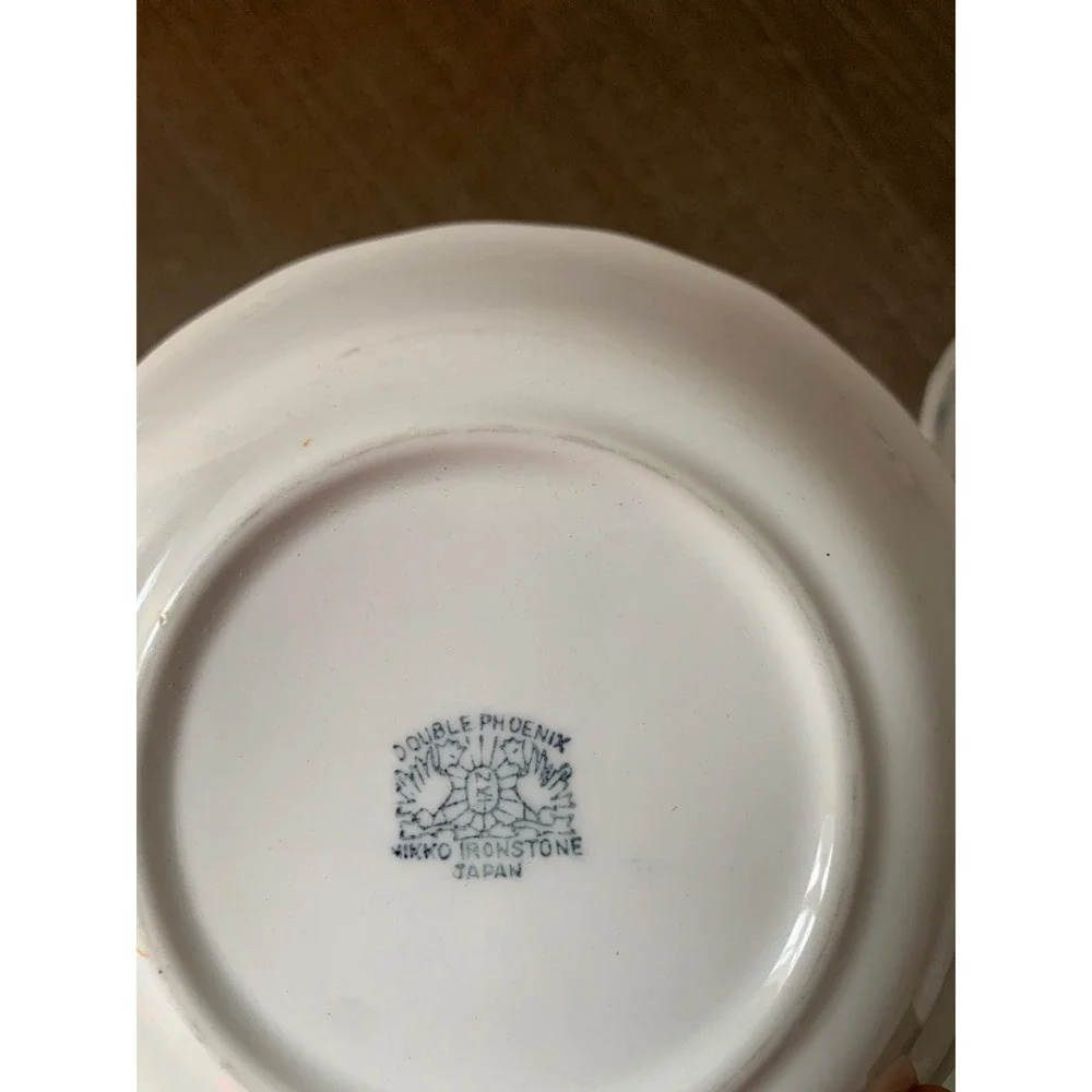 Nikko Double Phoenix Blue Onion Ironstone Fruit‎ Dessert Bowls Set of 5 Japan